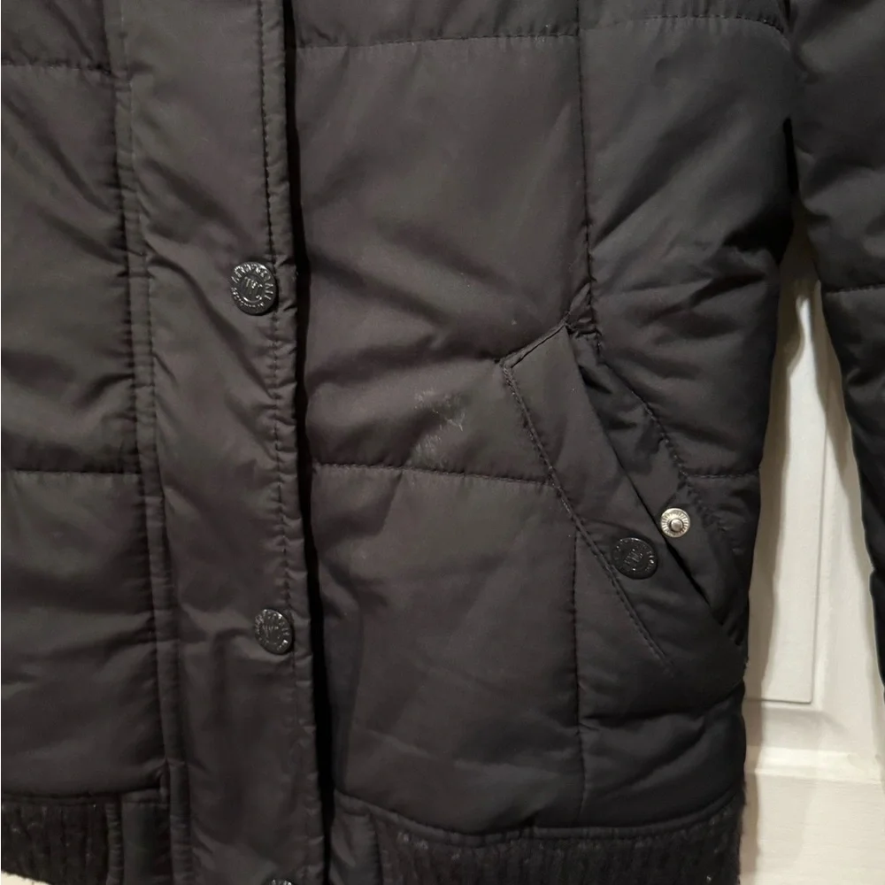 Aeropostale Black Puffer Jacket with Faux Fur Hood for Junior Girls Sz M - Picture 4 of 9